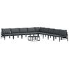 vidaXL Set de canapele pentru grădină cu pernă 10 pcs Negru Oțel