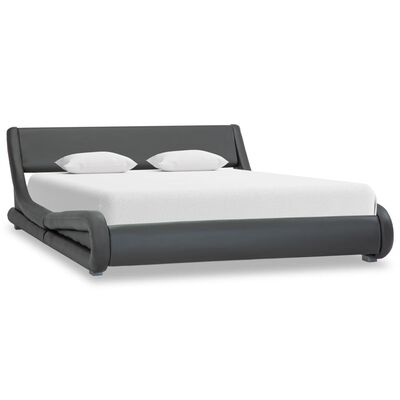 vidaXL Cadru de pat, gri, 120 x 200 cm, piele ecologică