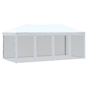vidaXL Cort pliabil pentru petreceri cu pereți lateral, alb, 3x6 m