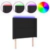 vidaXL Tăblie de pat cu LED, negru, 93x16x118/128 cm, piele ecologică