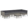 vidaXL Set mobilier de grădină cu perne, 8 piese, gri, poliratan