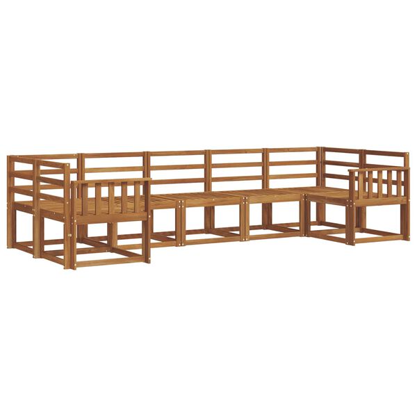 vidaXL Set de canapele de exterior 7 pcs natural Lemn Solid de Acacia