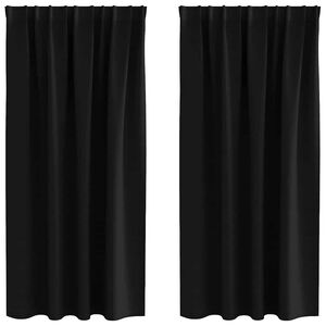 vidaXL Perdele Opaque cu Inel 2 pcs Negru 175 x 140 cm Poliester