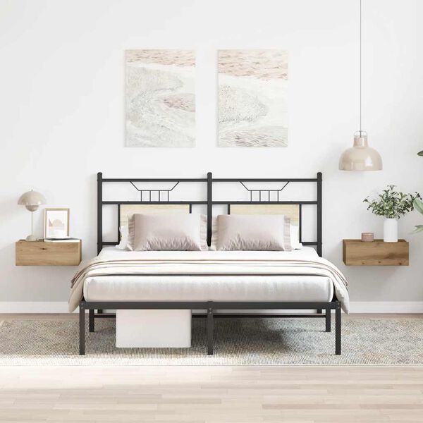 vidaXL Noptiere plutitoare 2 buc Stejar Artisan Lemn prelucrat