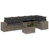 vidaXL Set canapele de grădină, 7 piese, cu perne, gri, poliratan
