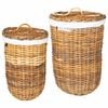 vidaXL Coș pentru rufe 2 pcs Maro Ratan Kubu