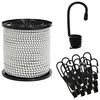 vidaXL Cords bungee cu c&acirc;rlige 6 mm Negru și Alb PP și cauciuc