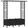 vidaXL Pat Ridicat cu Trellis și Acoperiș Negru 162,5 x 40 x 142 cm PP