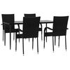 vidaXL Set mobilier de grădină, 5 piese, negru, poliratan