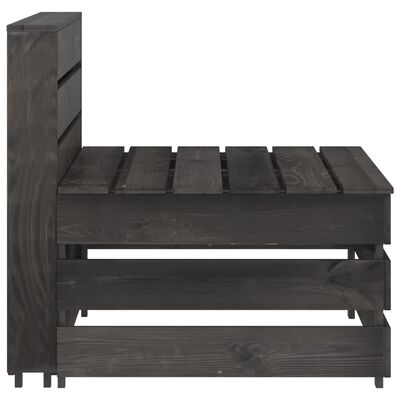 vidaXL Set mobilier de grădină, 11 piese, gri, lemn de pin tratat