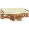 vidaXL Set de canapele de exterior 5 buc. Natural și Crem