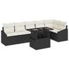 vidaXL Set de canapele pentru grădină 7 buc. Negru și Crem