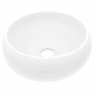 vidaXL Chiuvetă de baie lux alb mat 40x15 cm ceramică rotund