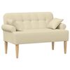 vidaXL Canapea cu capitonaj butonat Crem 120 x 65 x 79 cm Țesătură