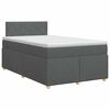 vidaXL Pat boxspring cu saltea Gri &icirc;nchis 120 x 200 cm Țesătură