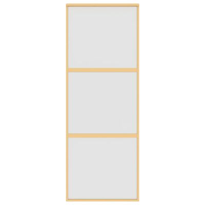 vidaXL Ușă glisantă, auriu, 76x205 cm, sticlă ESG mată și aluminiu