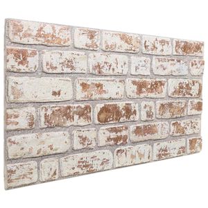 vidaXL Panouri de perete 10 buc. 100 x 50 cm Roșu și Alb Spumă EPS
