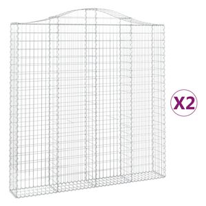 vidaXL Coșuri gabion arcuite 2 buc. 200x30x200/220 cm fier galvanizat
