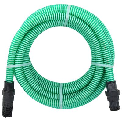 vidaXL Furtun de aspirație cu racorduri din PVC, verde 1,1" 4 m, PVC