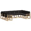 vidaXL Set de canapele de exterior cu pernă 9 pcs Alb și negru