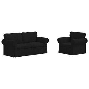 vidaXL Canapea 2 pcs Negru