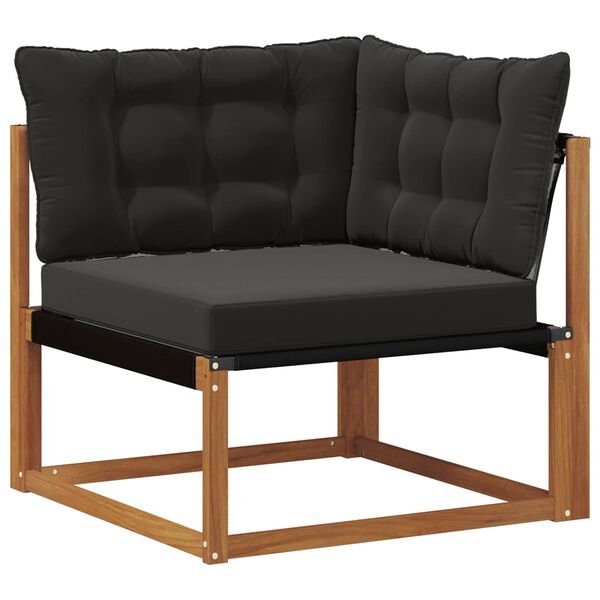 vidaXL Set de canapele de exterior cu pernă 18 pcs Natural și Negru