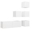 vidaXL Set dulapuri TV, 5 piese, alb, lemn prelucrat