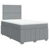 vidaXL Pat box spring cu saltea, gri deschis, 120x190 cm, textil