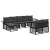 vidaXL Set de canapele de exterior 9 buc. Negru și Gri &icirc;nchis