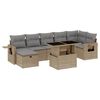 vidaXL Set canapele de grădină, 8 piese, cu perne, bej, poliratan