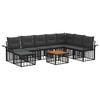 vidaXL Set de canapele de exterior 9 buc. Negru și Gri &icirc;nchis