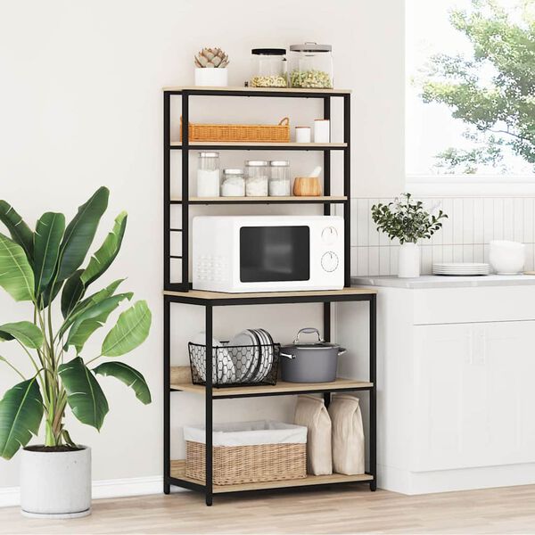 vidaXL Raft de bucătărie Stejar Sonoma 80 x 40 x 168 cm Lemn compozit