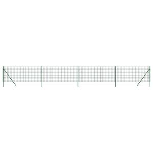 vidaXL Gard plasă de s&acirc;rmă verde 0,8x10 m, oțel galvanizat