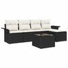 vidaXL Canapea de exterior 6 buc. Negru poliratan