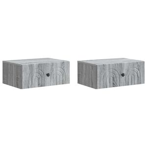 vidaXL Dulap de noapte suspendat 2 buc. Sonoma gri 49 x 34,5 x 20 cm