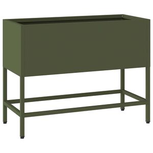 vidaXL Ghiveci ridicat pentru grădină Olivengr&oslash;nn 60 x 26 x 45 cm Oțel