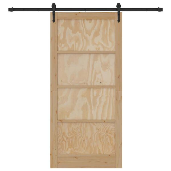 vidaXL Ușă glisantă ORKDAL Natural și Negru 93 x 202 cm