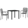 vidaXL Set de masă pentru grădină 3 pcs Negru