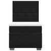 vidaXL Pat box spring cu saltea, negru, 100x200 cm, catifea