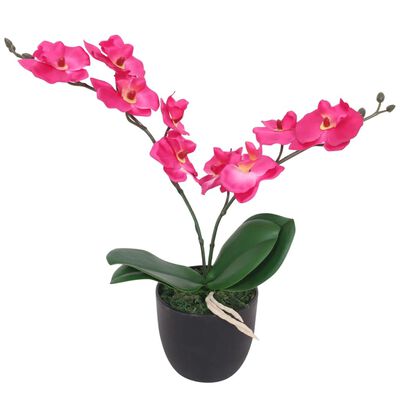 vidaXL Plantă artificială orhidee cu ghiveci, 30 cm, roșu