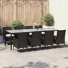 vidaXL Set mobilier de exterior cu perne, 9 piese, maro, poliratan