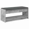 vidaXL Bancă pentru hol cu pernă cu raft Gri Beton 103 x 38 x 45 cm