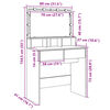 vidaXL Masă de toaletă cu LED, stejar sonoma, 80x41x134,5 cm