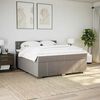 vidaXL Pat box spring cu saltea, gri taupe, 200x200 cm, textil