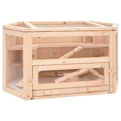vidaXL Cușcă pentru hamsteri, 80x40x43 cm, lemn masiv de brad