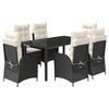vidaXL Set mobilier de grădină cu perne, 7 piese, negru, poliratan