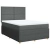 vidaXL Pat box spring cu saltea, gri &icirc;nchis, 140x190 cm, textil