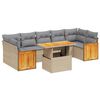 vidaXL Set canapele de grădină, 8 piese, cu perne, bej, poliratan