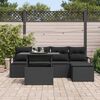 vidaXL Set de canapele pentru grădină 6 pcs Negru Rattan poli