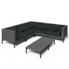 vidaXL Set de mobilier de grădină & perne 6 piese gri &icirc;nchis poliratan
